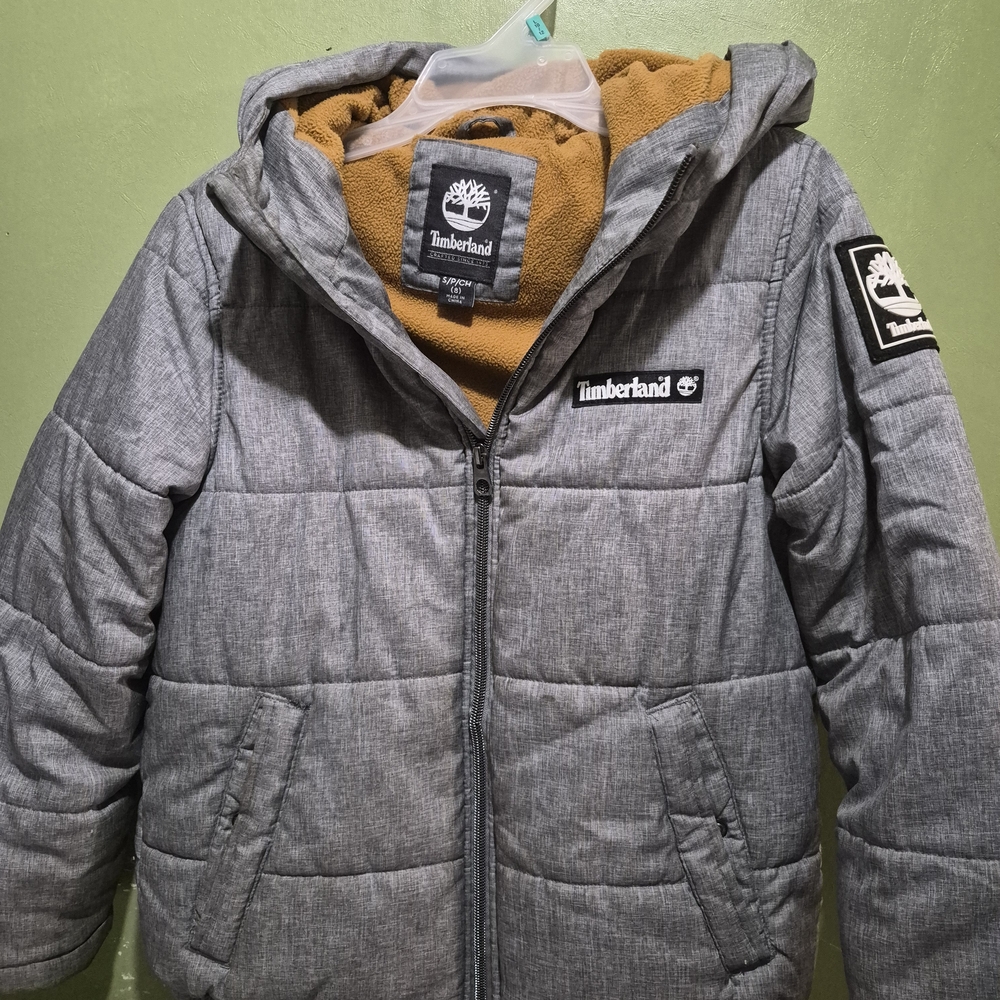 Timberland Gray Puffer Jacket for Kids